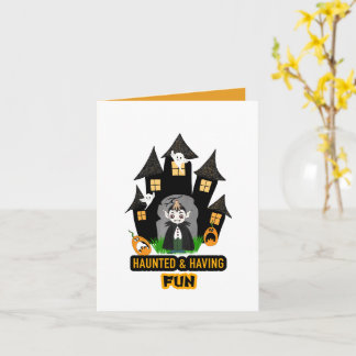 Cute Halloween Dracula Castle Card