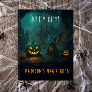 Cute  Halloween Dragon with Scary Pumpkins Notebook