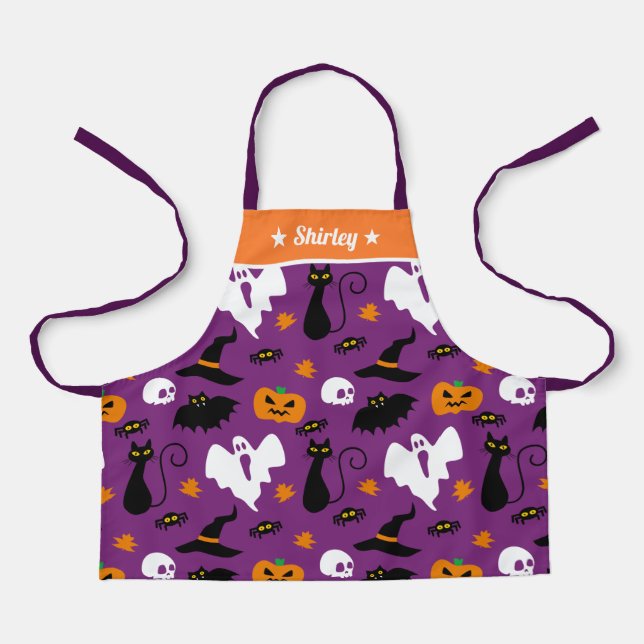 Cute Halloween Elements For Kids Personalised Apron (Front)