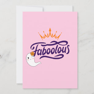 Cute Halloween, Faboolous, Cute Ghost, Preppy  Holiday Card