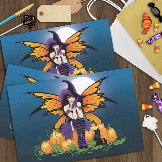 Cute Halloween Fairy Pumpkin Patch Black Cat Tissue Paper (Creator Uploaded)