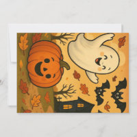 Cute Halloween/fall ghost pumpkin cartoon