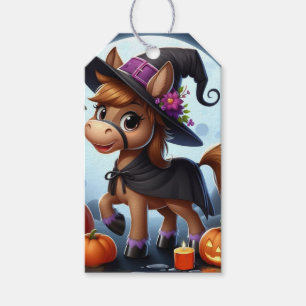 Cute Halloween/Fall horse, bat & pumpkins Gift Tags