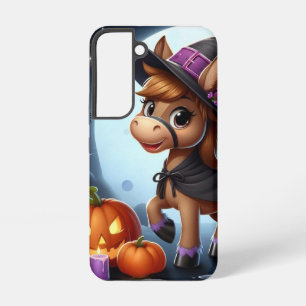 Cute Halloween/Fall horse, bat & pumpkins Samsung Galaxy Case