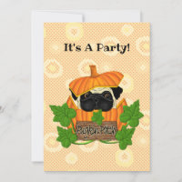 Cute Halloween Fall Pug Pugkin Pumpkin Patch