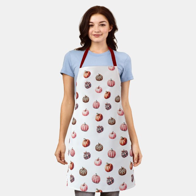 cute Halloween/Fall pumpkin pattern Apron (Worn)