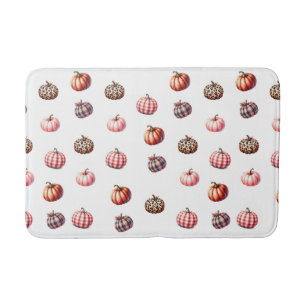 cute Halloween/Fall pumpkin pattern Bath Mat