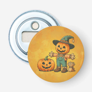 Cute Halloween/Fall scarecrow and pumpkin Bottle Opener