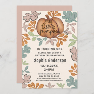 Cute Halloween First Birthday Pastel Party Invitation