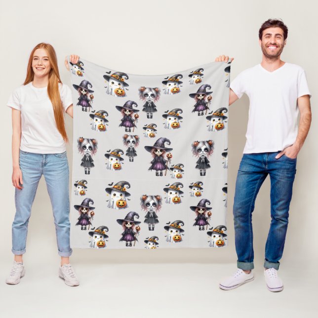 Cute Halloween  Fleece Blanket (In Situ)
