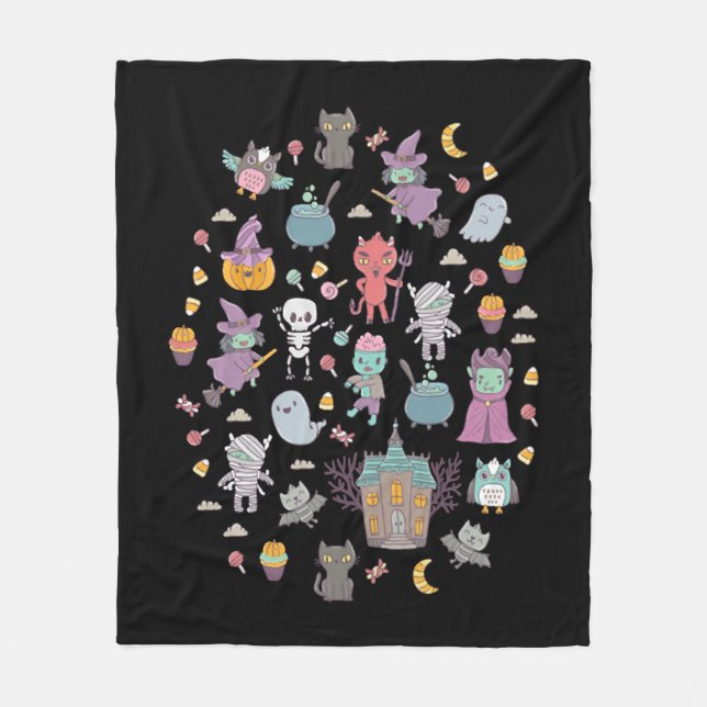 Cute Halloween   Fleece Blanket (Front)