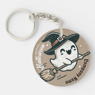 Cute Halloween Flying witch ghost Acrylic Keychain
