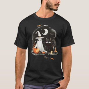 Cute Halloween for Girls Kids Creepy Ghost, Cat, P T-Shirt