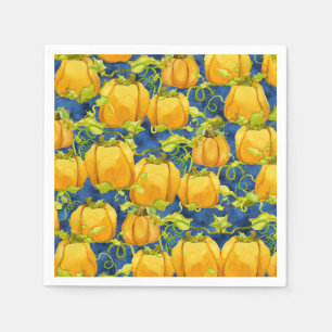 Cute Halloween for Kids Pumpkin Patch Leaves Vines Napkin
