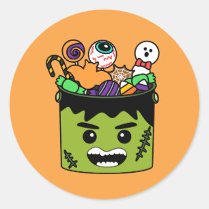 Cute Halloween Frankenstein Kids Party Classic Round Sticker