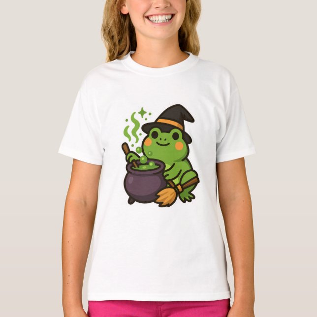 Cute Halloween Frog T-Shirt (Front)
