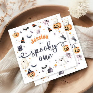 Cute Halloween Ghost 1st Birthday Party Napkin