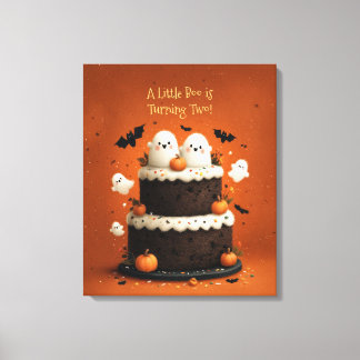 Cute Halloween Ghost A Little Boo Canvas Print