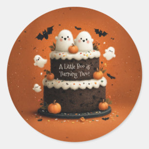 Cute Halloween Ghost A Little Boo Classic Round Sticker