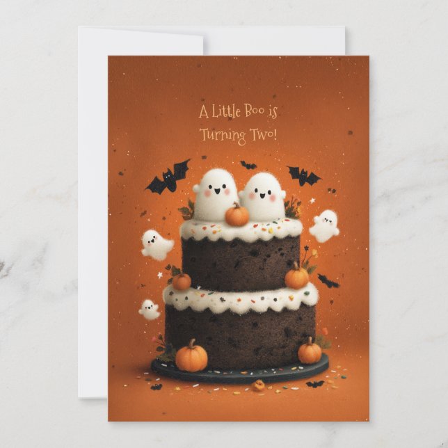 Cute Halloween Ghost A Little Boo  Invitation (Front)