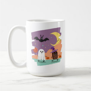 Cute Halloween Ghost and Candy Friends Coffee Mug
