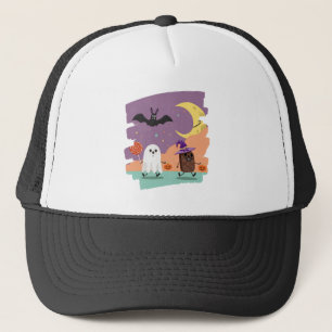 Cute Halloween Ghost and Candy Friends Trucker Hat
