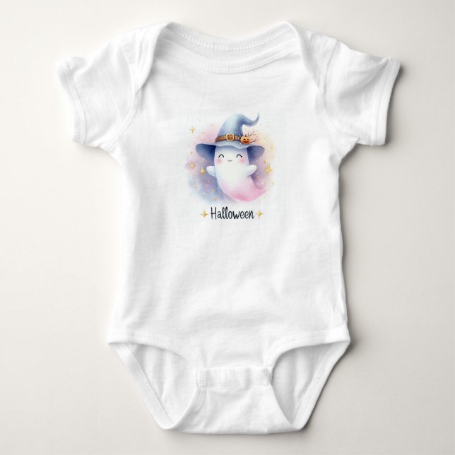 Cute Halloween Ghost Baby Bodysuit (Front)