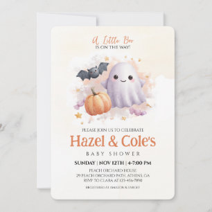 Cute Halloween Ghost Baby Shower Invitation