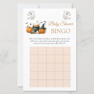 Cute Halloween Ghost Baby Shower Party Bingo Game