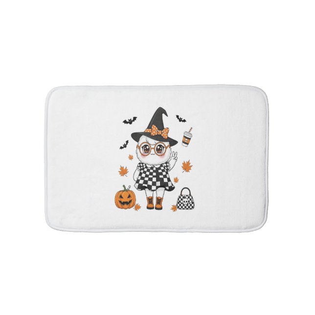 Cute Halloween Ghost Bath Mat (Front)