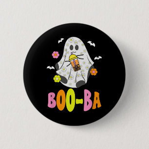 Cute Halloween Ghost Boo Boba Addict Bubble Milk T 6 Cm Round Badge