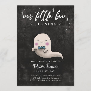 Cute Halloween Ghost Boy Birthday Party Invitation