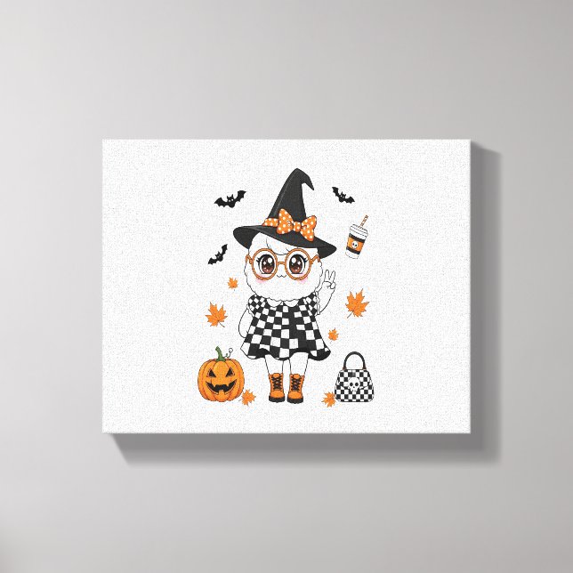 Cute Halloween Ghost Canvas Print (Front)
