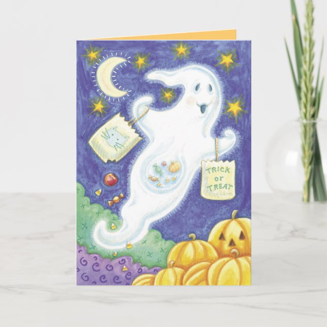 Cute Halloween Ghost Cards (Front)