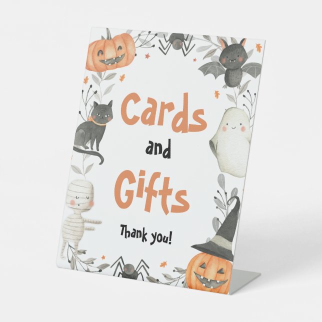 Cute Halloween Ghost Cards & Gifts Party Sign (Front)
