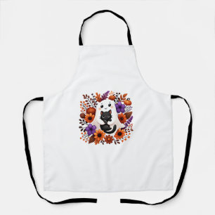 Cute Halloween Ghost Cat Design Apron