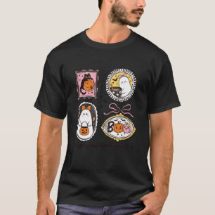 Cute Halloween Ghost Cat Pumpkin Spooky Sweet Tric T-Shirt