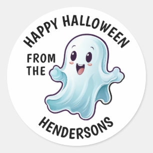 Cute Halloween Ghost Classic Round Sticker