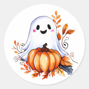 Cute Halloween Ghost Classic Round Sticker
