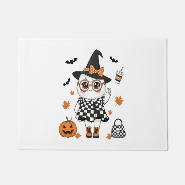 Cute Halloween Ghost Doormat (Front)