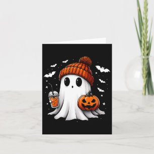 Cute Halloween Ghost Drink Pumpkin Card