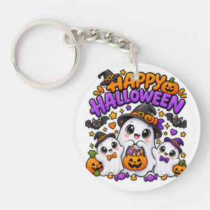 Cute Halloween Ghost Family Key Ring