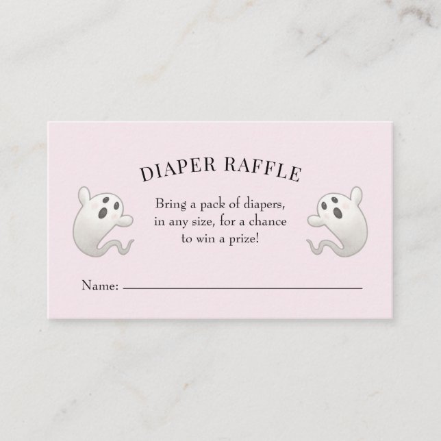 Cute Halloween Ghost Gender Neutral Baby Shower Enclosure Card (Front)