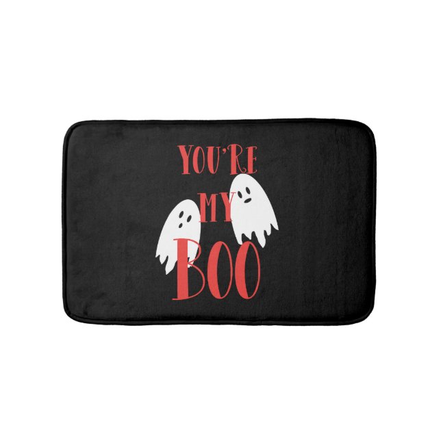 Cute Halloween Ghost Halloween Boo Bath Mat (Front)