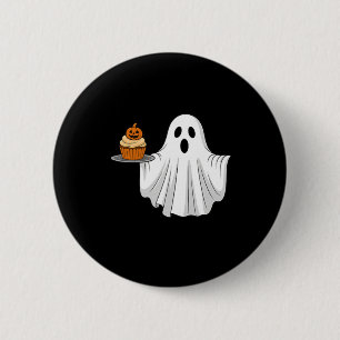 Cute Halloween Ghost Holding Pumpkin Cupcake Pocke 6 Cm Round Badge