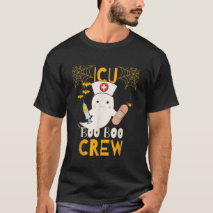 Cute Halloween Ghost ICU Boo Boo Crew Nurse T-Shirt