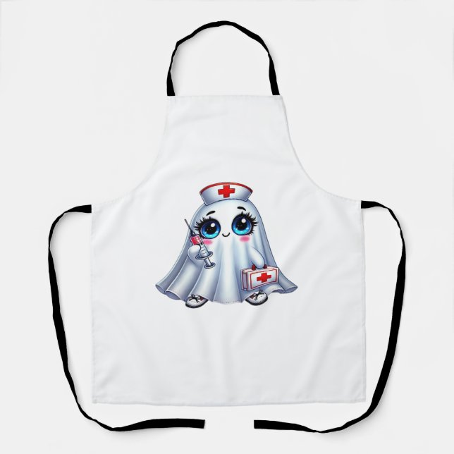 Cute Halloween ghost in a nurse's uniform Classic  Apron (Front)