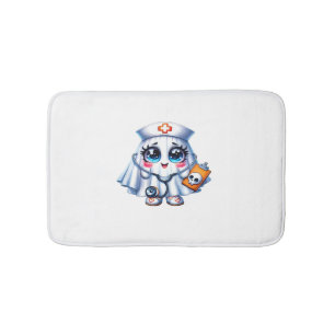Cute Halloween ghost in a nurse's uniform Classic  Bath Mat