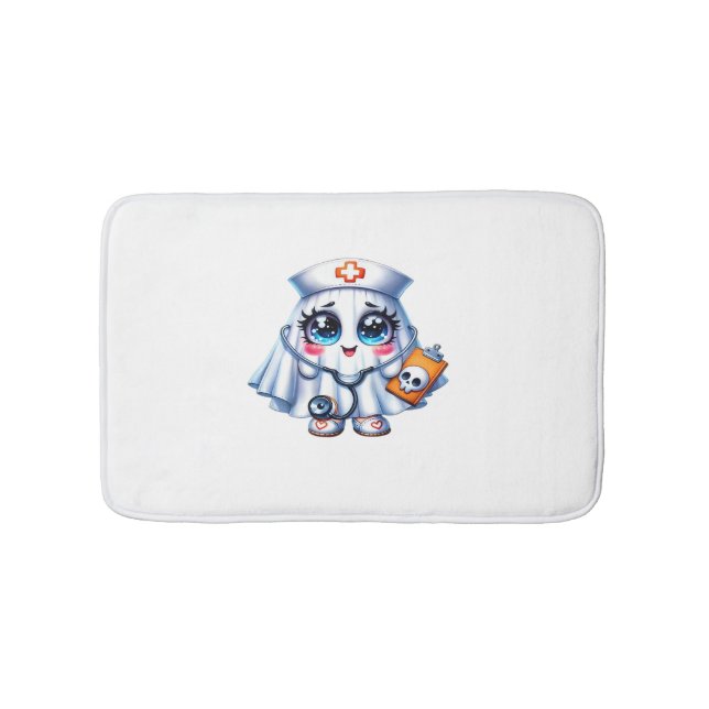 Cute Halloween ghost in a nurse's uniform Classic  Bath Mat (Front)