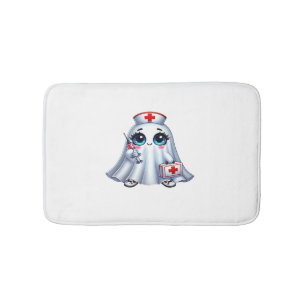 Cute Halloween ghost in a nurse's uniform Classic  Bath Mat